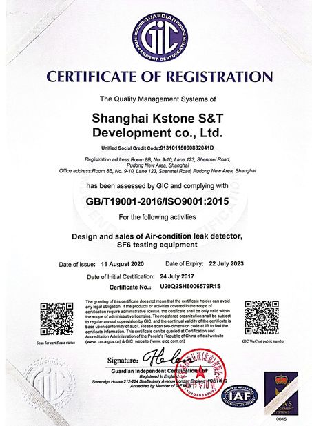 Chiny Shanghai Yushi Technology Development Co., Ltd. Certyfikaty